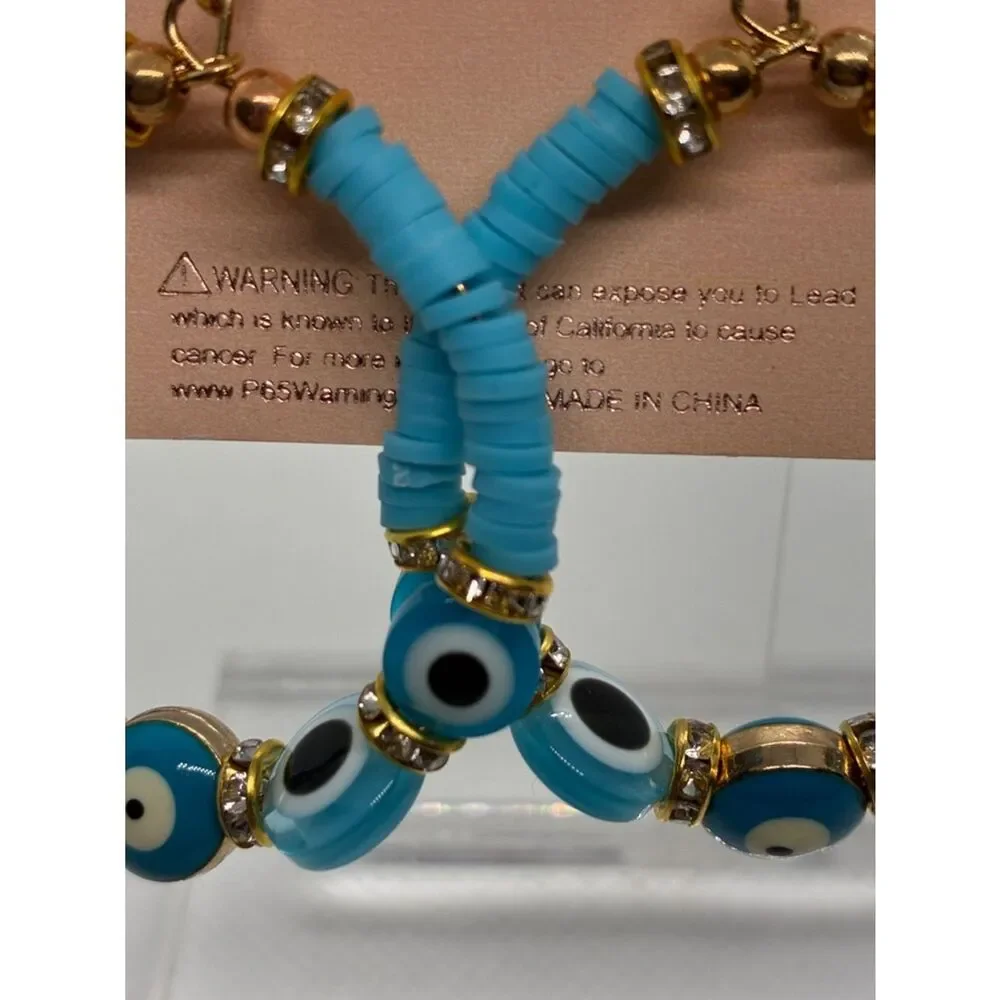 3for$20 Blossom Turquoise Evil Eye Hoop Earrings